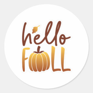 Hello Fall Classic Round Sticker