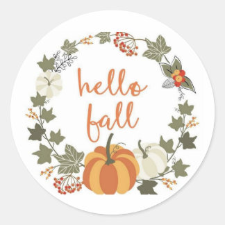 Hello Fall Classic Round Stickers