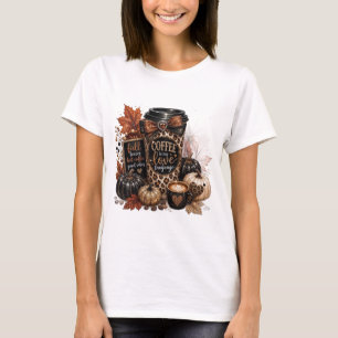 Hello Fall Coffee Lover Autumn Pumpkin Cozy Coffee T-Shirt