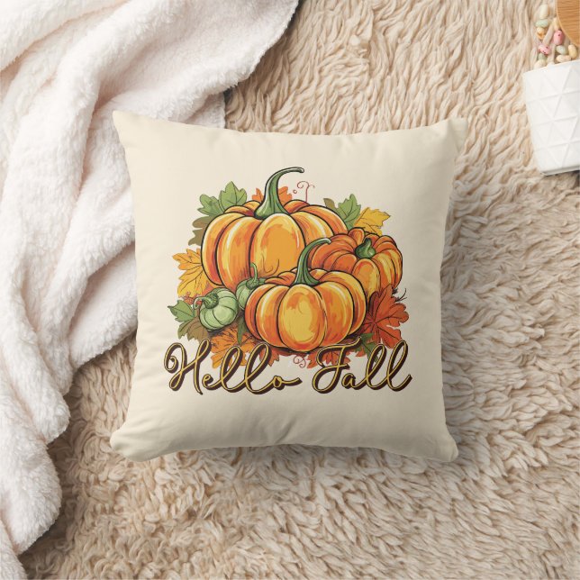Hello Fall – Cosy Pumpkin Patch Cushion (Blanket)