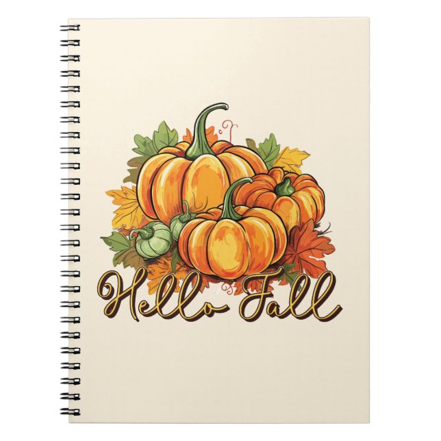 Hello Fall – Cosy Pumpkin Patch Notebook (Front)