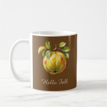 Hello Fall Custom Text Autumn Fruit Design –  Mug