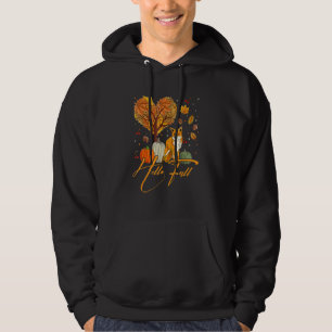 Hello Fall Cute Fox Animal Autumn Hoodie