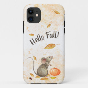 Hello Fall Cute Mouse Case-Mate iPhone Case
