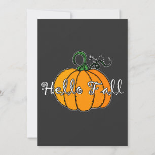 Hello Fall  Fall Pumpkin Hellow Pumpkin Holiday Card