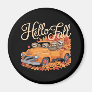 Hello Fall Funny Sloth Halloween pumkin Classic T- Magnet