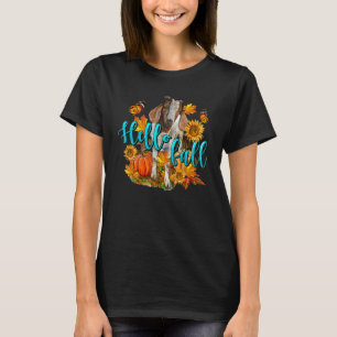 Hello Fall Goat Animal Farm Autumn Fall Thanksgivi T-Shirt