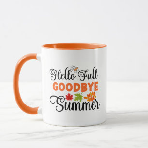 Hello Fall Goodbye Summer Wordart  Mug