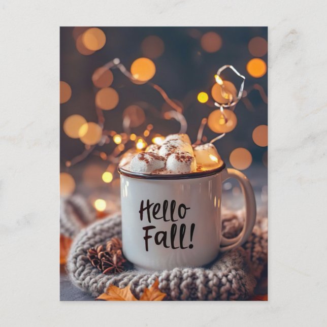 Hello Fall greeting card with mug (Front)