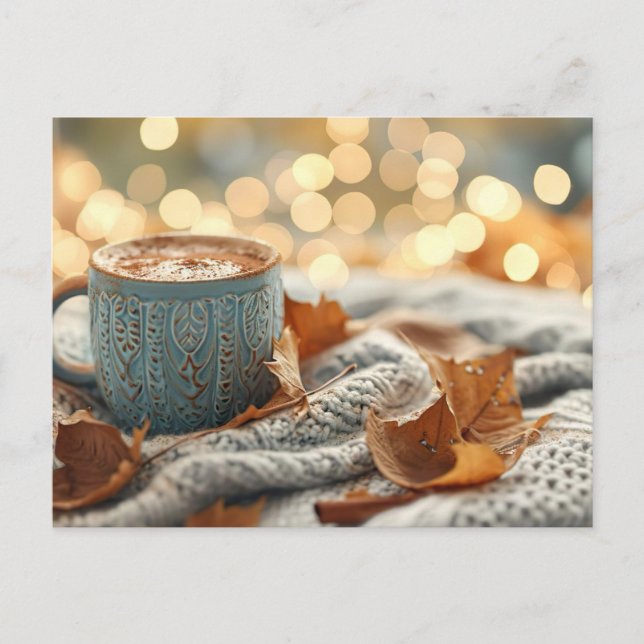 Hello Fall greeting card with mug (Front)