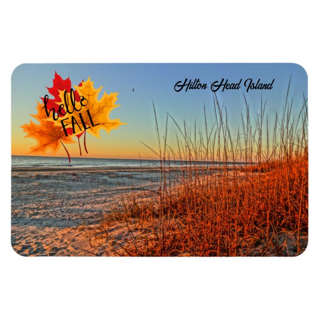 Hello Fall Hilton Head Island Beach South Carolina Magnet (Horizontal)