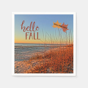 Hello Fall Hilton Head Island Beach South Carolina Napkin