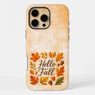 Hello Fall leaves and acorns iPhone 16 Pro Max Case