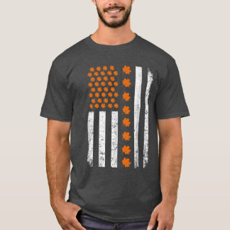 Hello Fall Leaves Autumn Season Maples American Fl T-Shirt