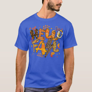 Hello Fall Leopard Buffalo Plaid Fall Autumn Thank T-Shirt