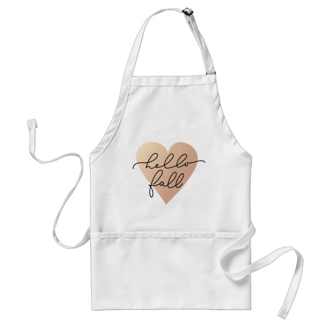 Hello Fall Love Heart Standard Apron (Front)