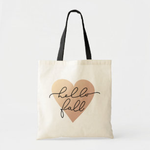 Hello Fall Love Heart Tote Bag
