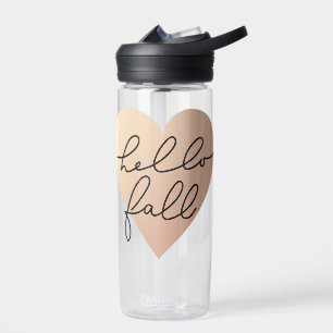 Hello Fall Love Heart Water Bottle
