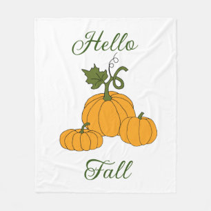 Hello Fall Minimalist Cute   Fleece Blanket