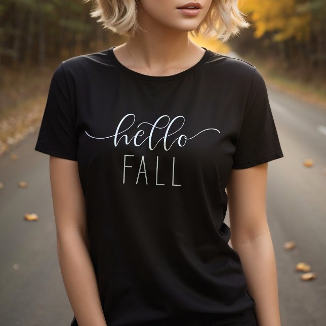 Hello Fall Minimalist Modern Autumn Season T-Shirt (Creator Uploaded)