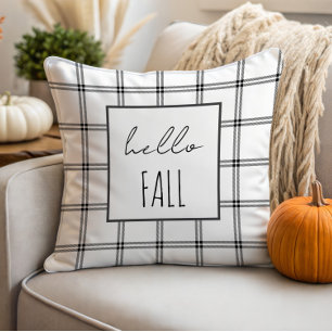 Hello Fall Modern Farmhouse Pillow   Minimalist