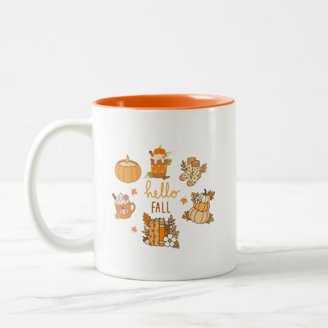 Hello Fall Mug – Cute Autumn Gift Cup (Left)
