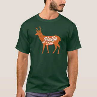 Hello Fall Orange Deer T-Shirt