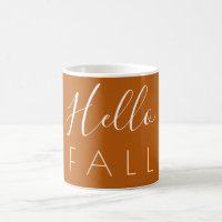 Hello Fall Orange Minimalist Autumn