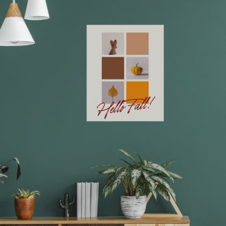 Hello Fall Photo Collage Aesthetic 24"x30" Poster