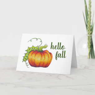 "Hello Fall" Pumpkin greeting card