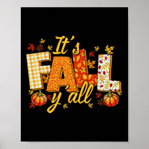 Hello Fall Pumpkin It's Fall Yall Fall Vibes Thank Poster