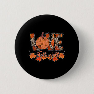 Hello Fall Pumpkin Love Fall Y_all Leopard Peace L 6 Cm Round Badge