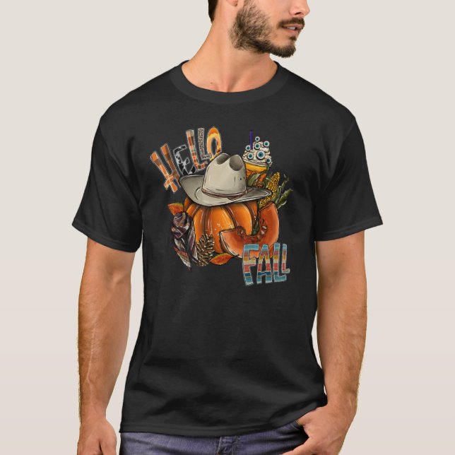 Hello Fall Pumpkin Patch Hello Fall Leaves Autumn  T-Shirt (Front)