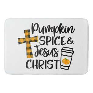 Hello Fall Pumpkin Spice & Jesus Christ Fall Chris Bath Mat