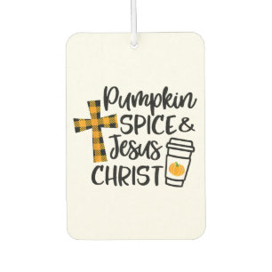 Hello Fall Pumpkin Spice & Jesus Christ Fall Chris Car Air Freshener
