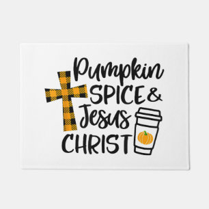 Hello Fall Pumpkin Spice & Jesus Christ Fall Chris Doormat