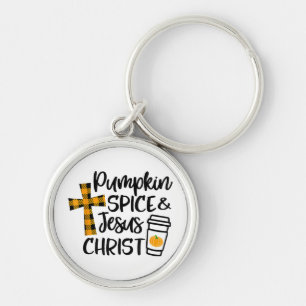 Hello Fall Pumpkin Spice & Jesus Christ Fall Chris Key Ring