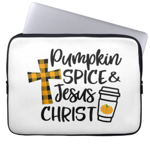 Hello Fall Pumpkin Spice & Jesus Christ Fall Chris Laptop Sleeve