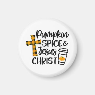 Hello Fall Pumpkin Spice & Jesus Christ Fall Chris Magnet