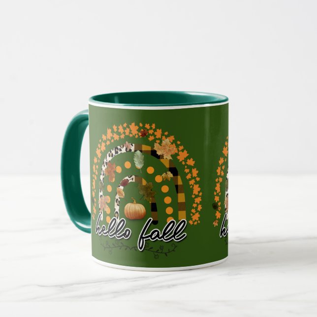 Hello Fall Pumpkin Trendy Mug (Front Left)