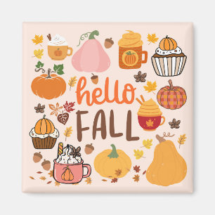  Hello Fall Pumpkins Magnet