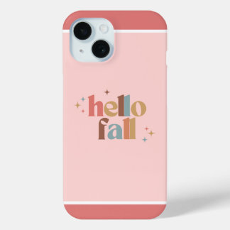 Hello Fall Retro Typography iPhone 15 Case