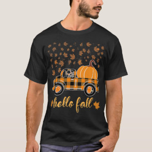 Hello Fall Shirt Funny Halloween Pumpkin Buffalo P