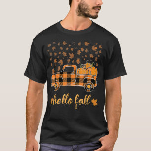 Hello Fall Shirt Funny Halloween Pumpkin Buffalo P