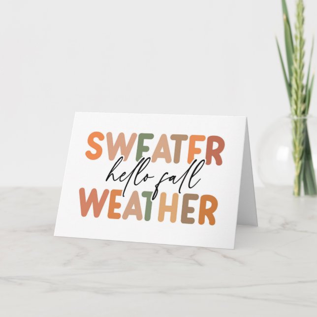 Hello Fall | Sweater Weather Card (Front)