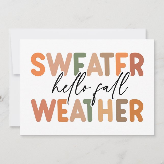 Hello Fall | Sweater Weather Card (Front)