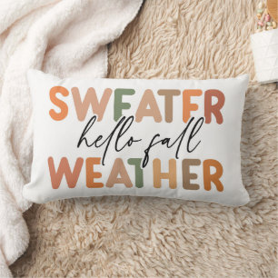 Hello Fall   Sweater Weather Lumbar Cushion