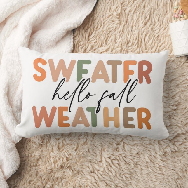 Hello Fall | Sweater Weather Lumbar Cushion (Blanket)