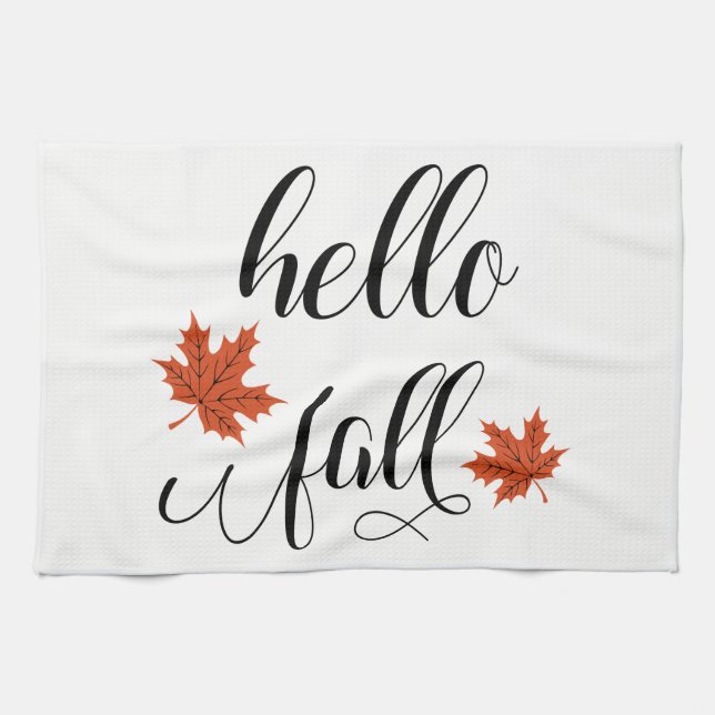 Hello Fall Tea Towel (Horizontal)