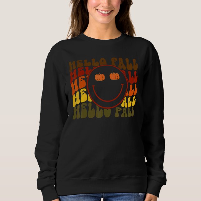 Hello Fall  Thanksgiving Matching Family Autumn Ph Sweatshirt (Front)